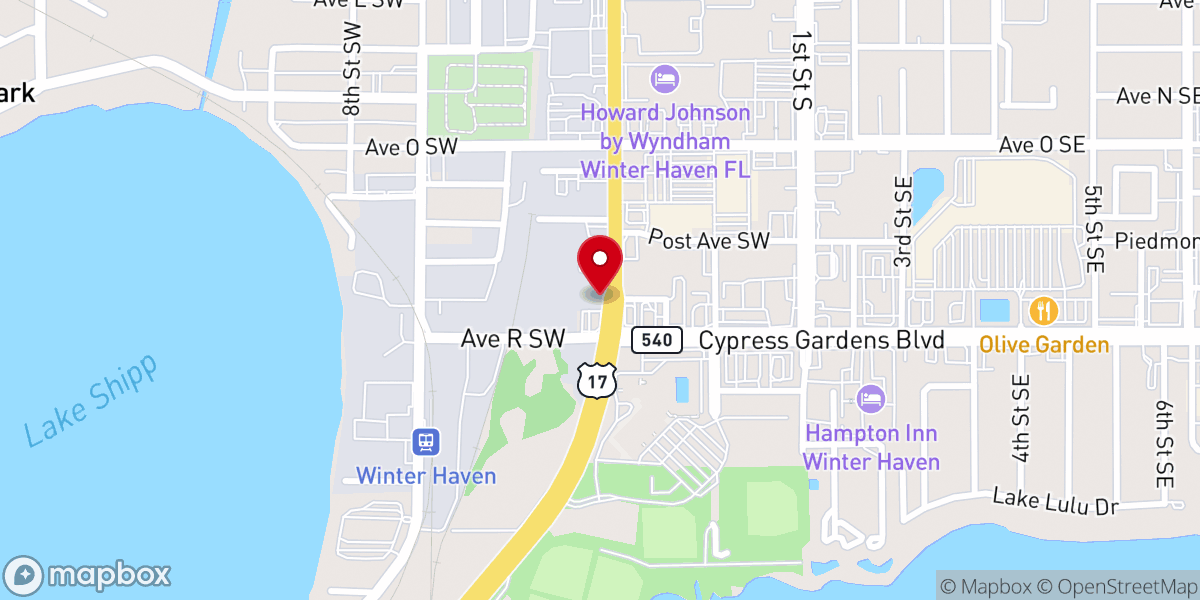 Map showing location of Pentecostals of Winter Haven
