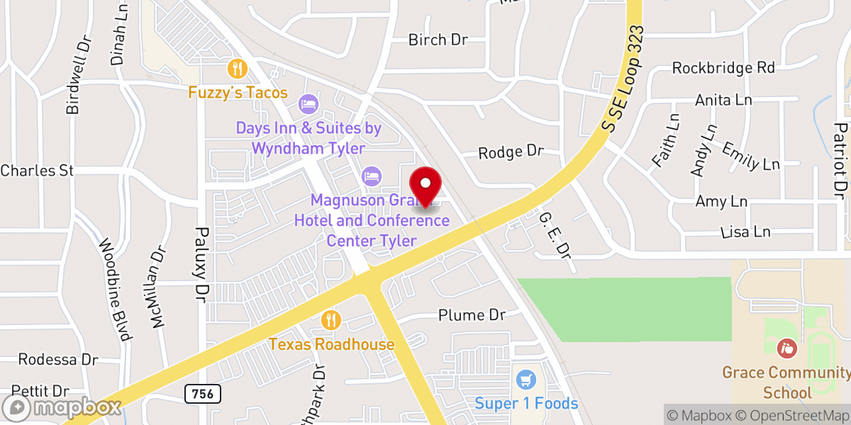 Map showing location of Higher Dimensions Church
