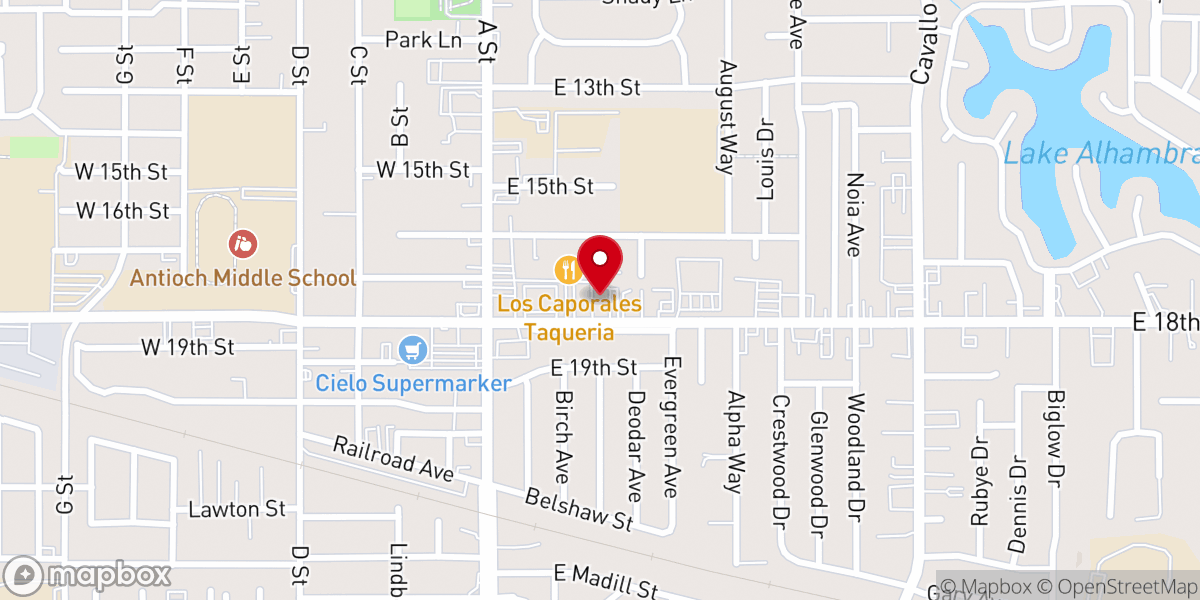 Map showing location of Antioch Church Family