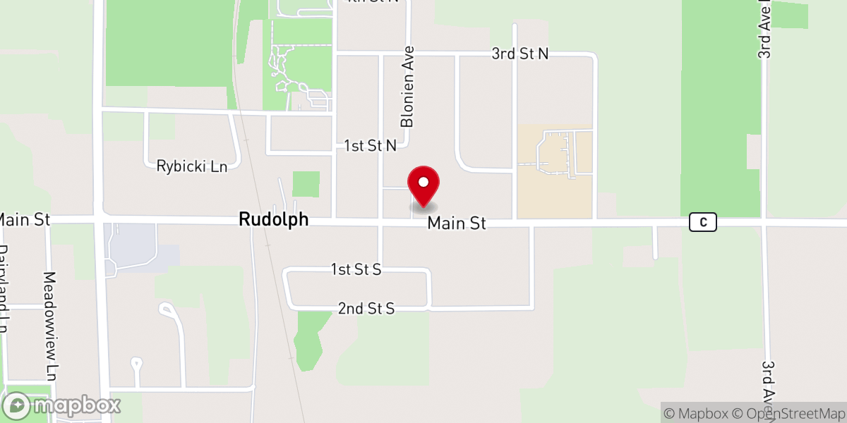 Map showing location of Moravian Church-Rudolph