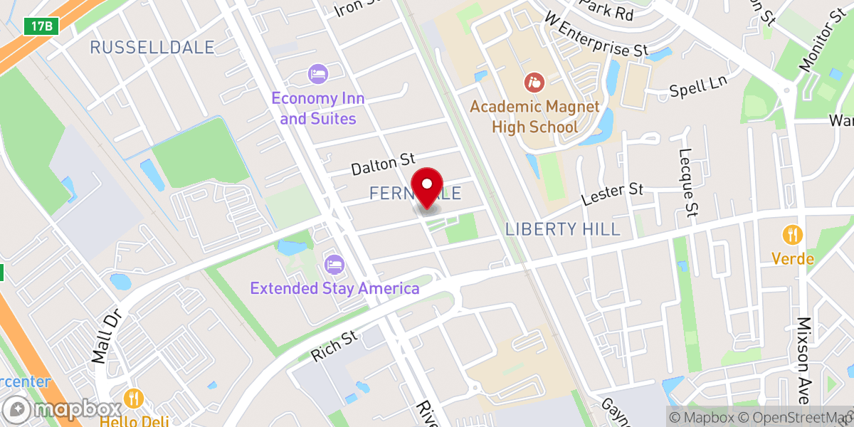 Map showing location of Radiant Church