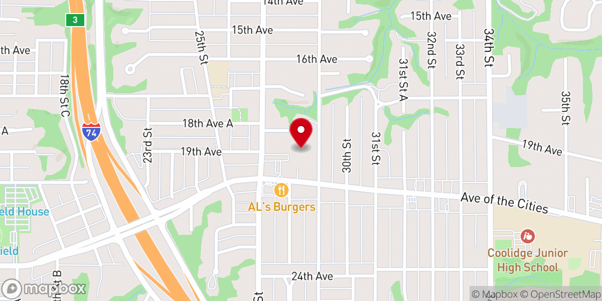 Map showing location of First Baptist Church