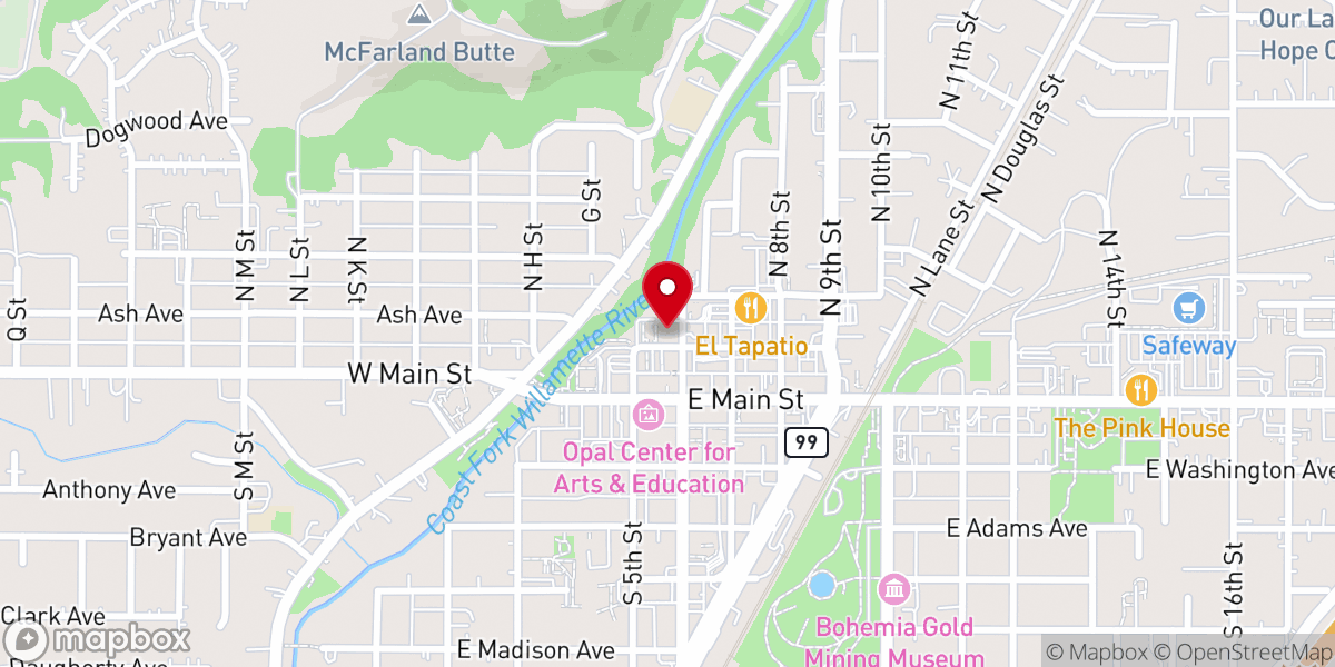 Map showing location of 6th and Gibbs Church of Christ Offices