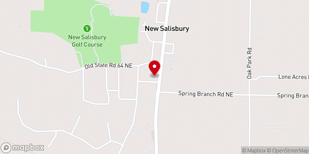 Map showing location of New Salisbury United Methodist Church