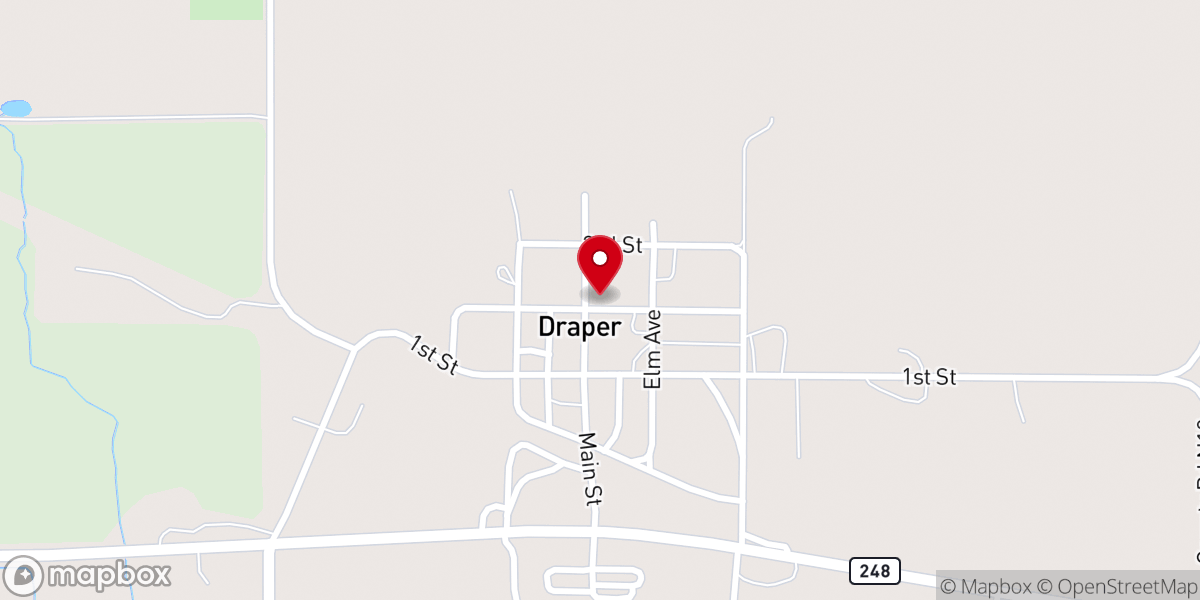 Map showing location of St Paul Lutheran Church