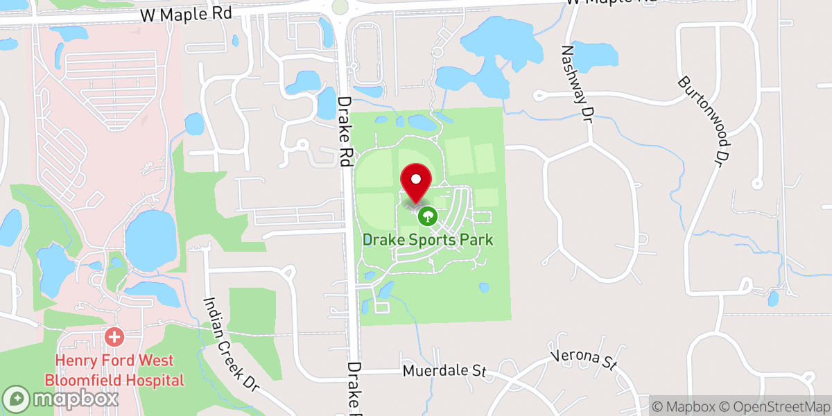 Map showing location of Drake Sports Park