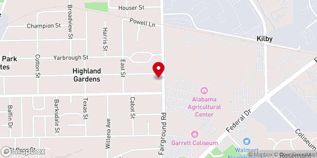 Map showing location of Rigby Street Baptist Church