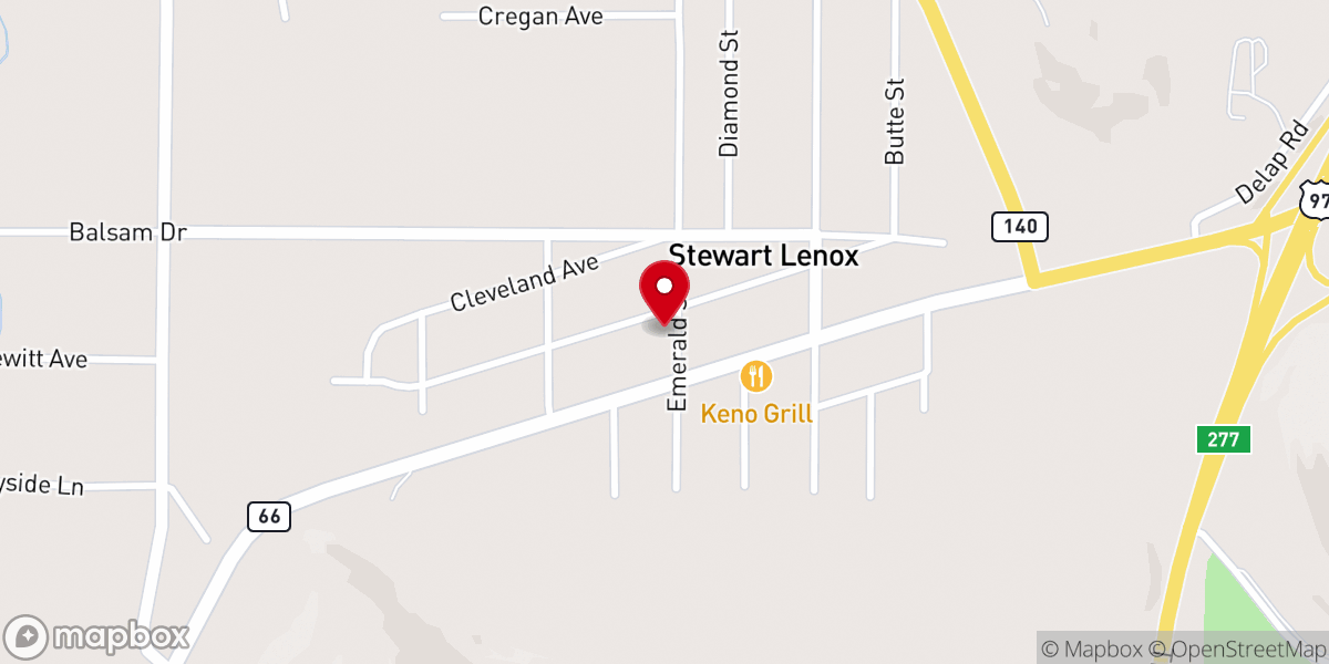 Map showing location of Stewart Lenox Baptist Church