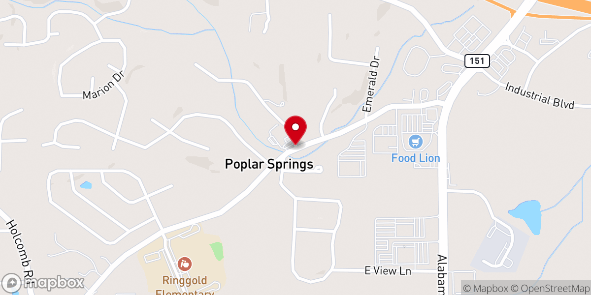 Map showing location of Poplar Springs Baptist Msn House