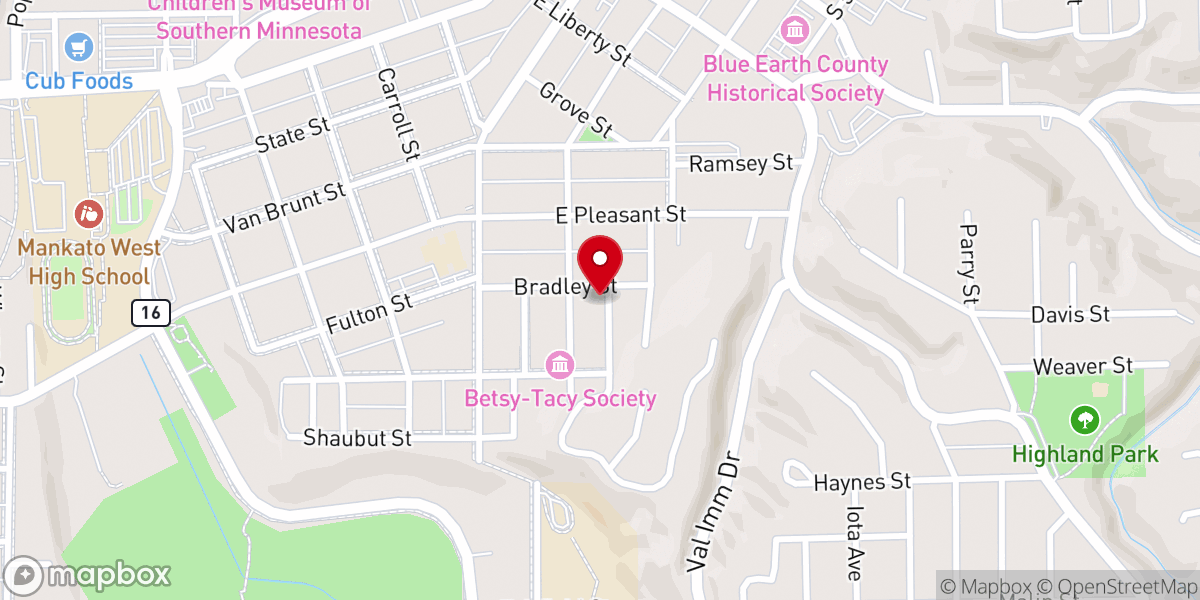 Map showing location of Southern Minnesota Baptist Association