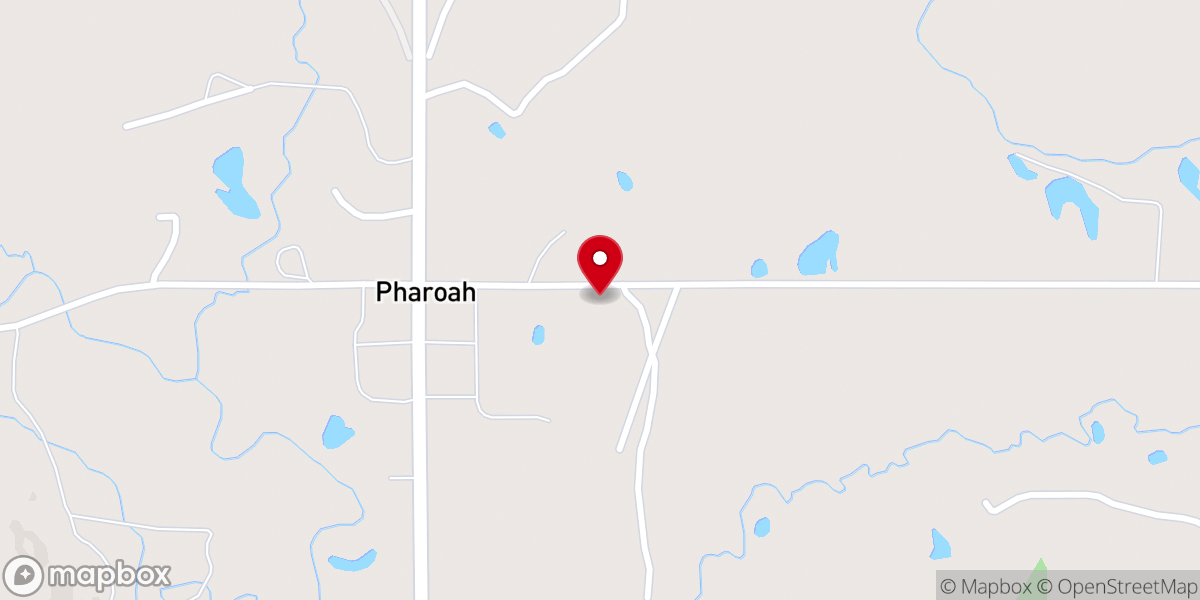 Map showing location of Pharoah Baptist Church