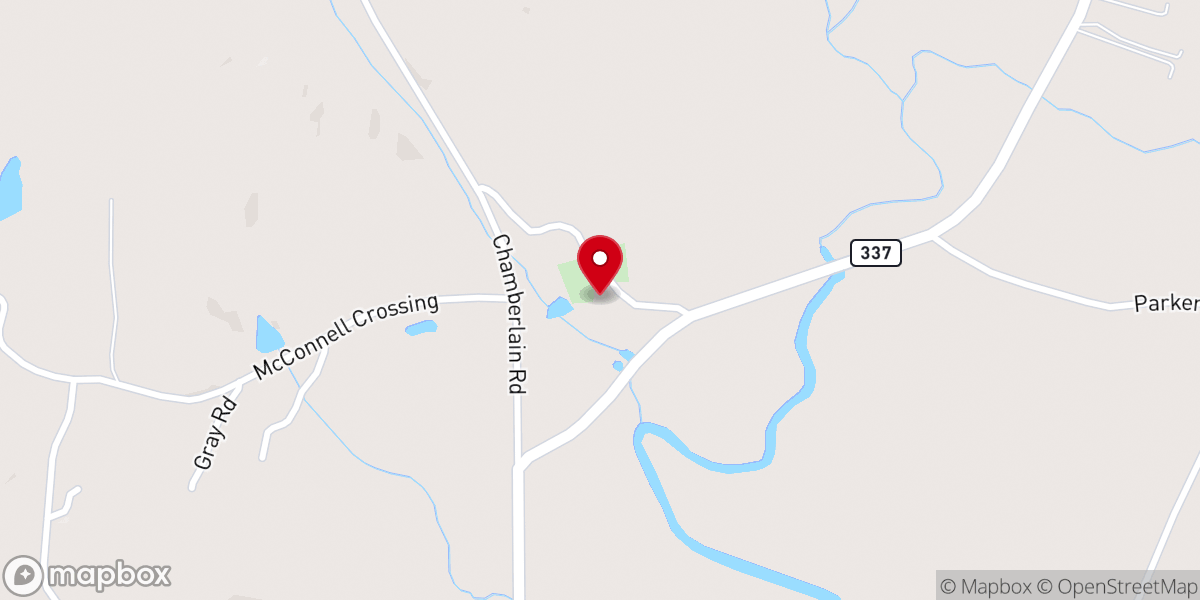 Map showing location of Chattooga Church