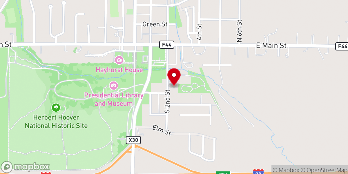 Map showing location of Bethany Lutheran Church