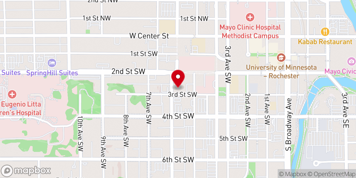 Map showing location of Trinity Lutheran Church