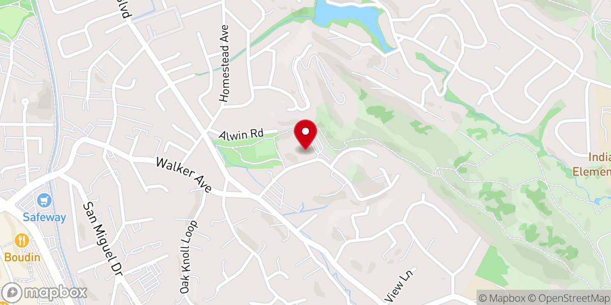 Map showing location of Mt Diablo Unitarian Universalist Church (MDUUC)