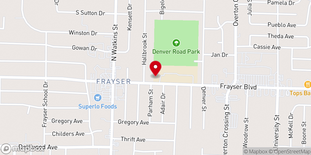 Map showing location of Frayser Christian Church
