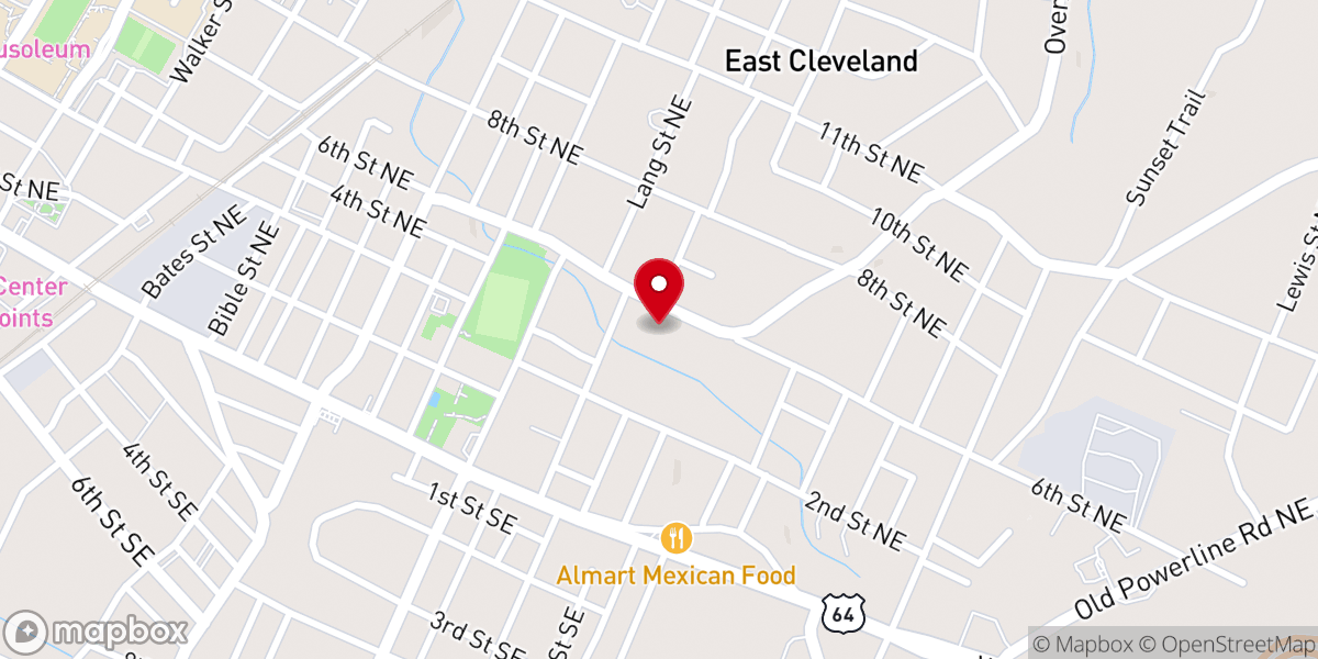 Map showing location of Cross Pointe Church of God