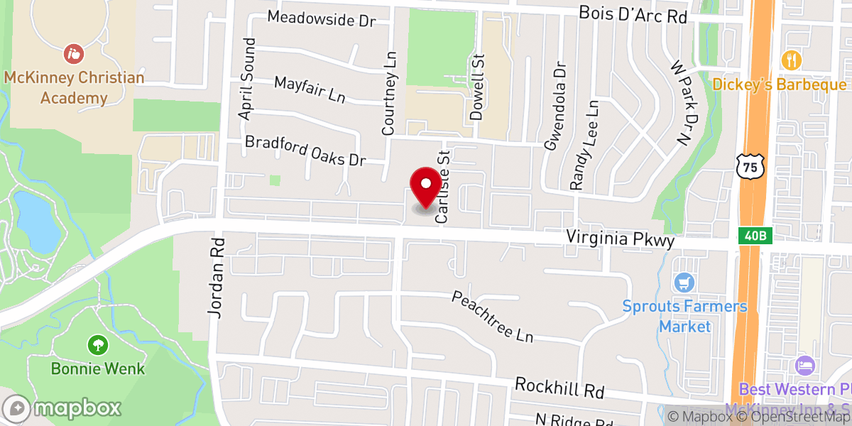 Map showing location of Our Savior Lutheran Church