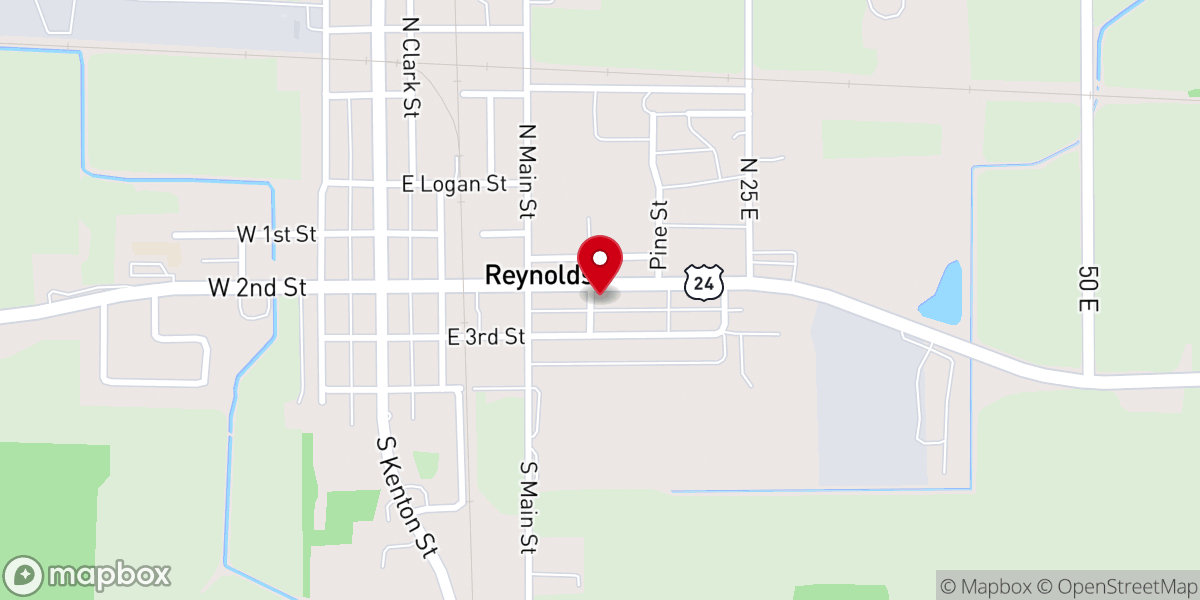 Map showing location of Reynolds United Methodist Church