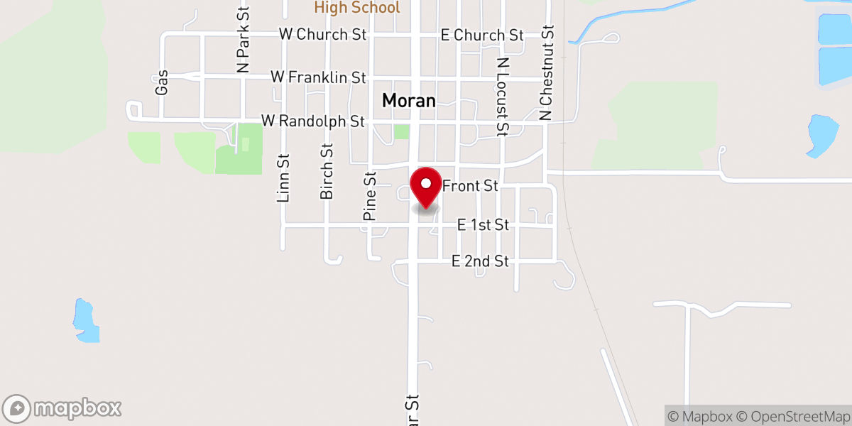 Map showing location of United Methodist Church