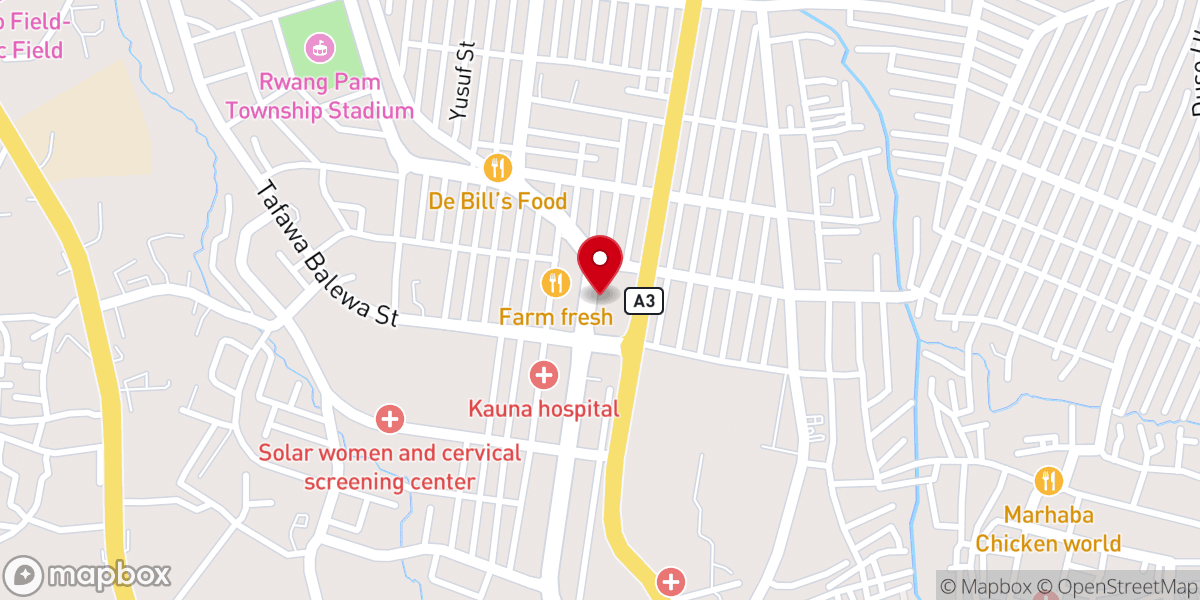 Map showing location of ECWA Goodnews Church