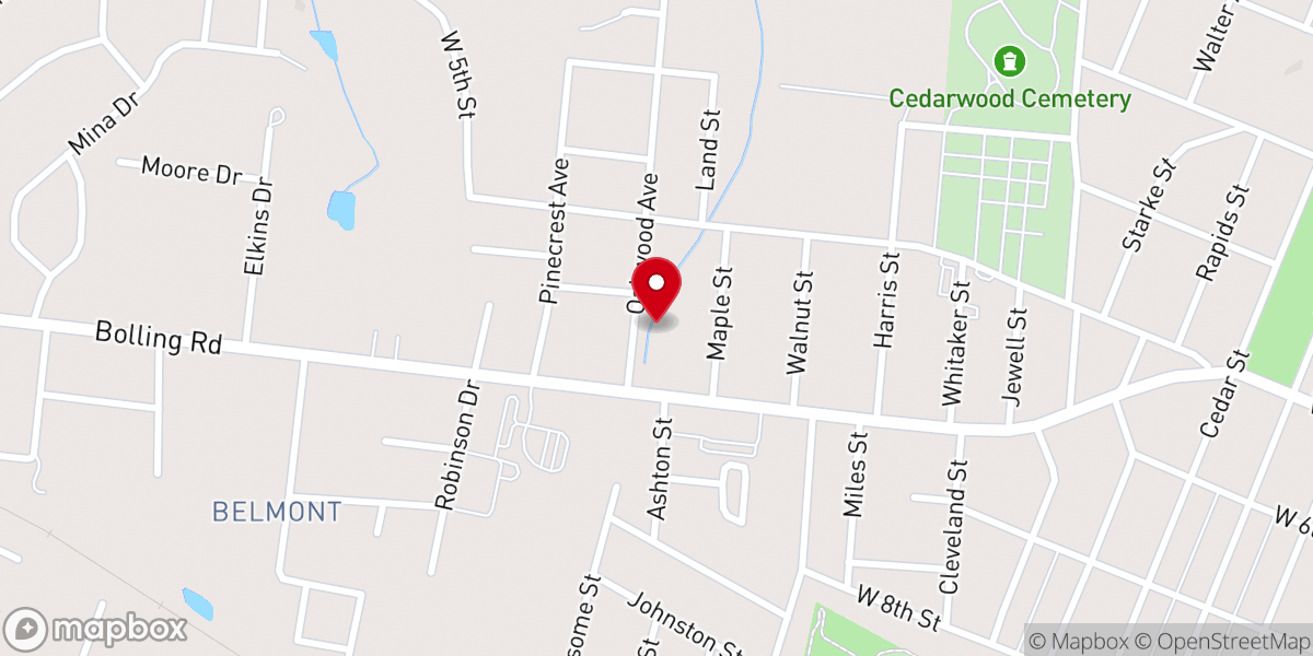 Map showing location of Church of Christ