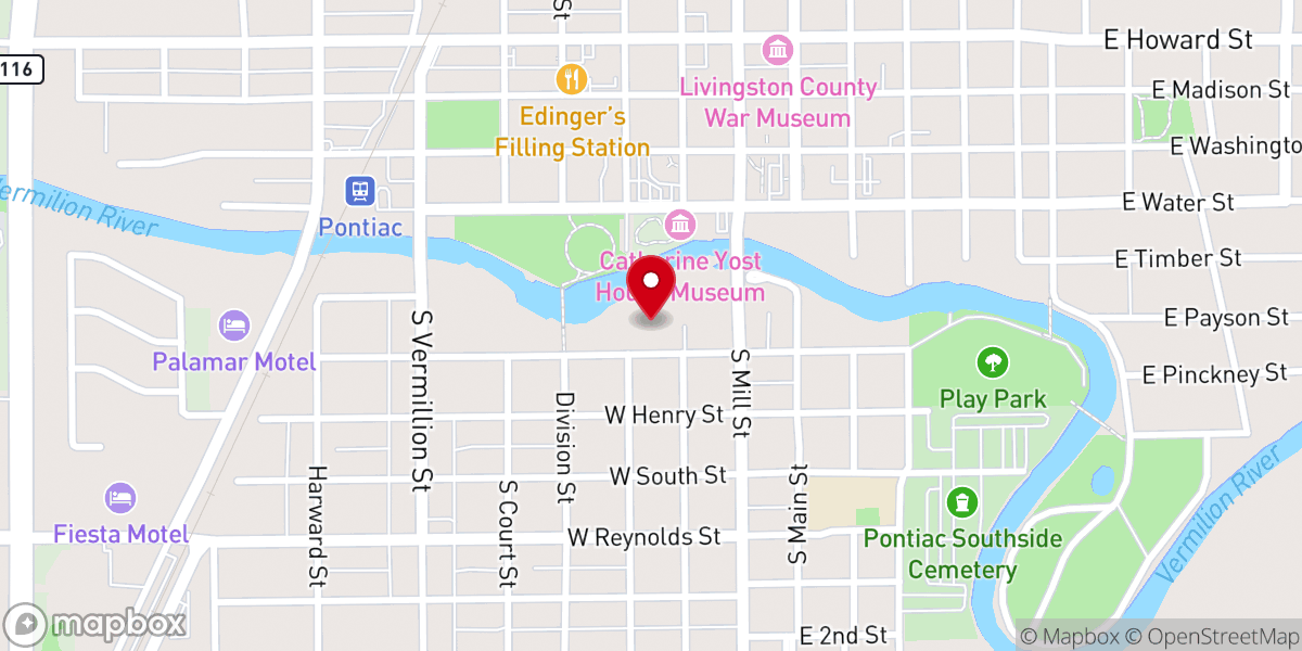 Map showing location of First Lutheran Church
