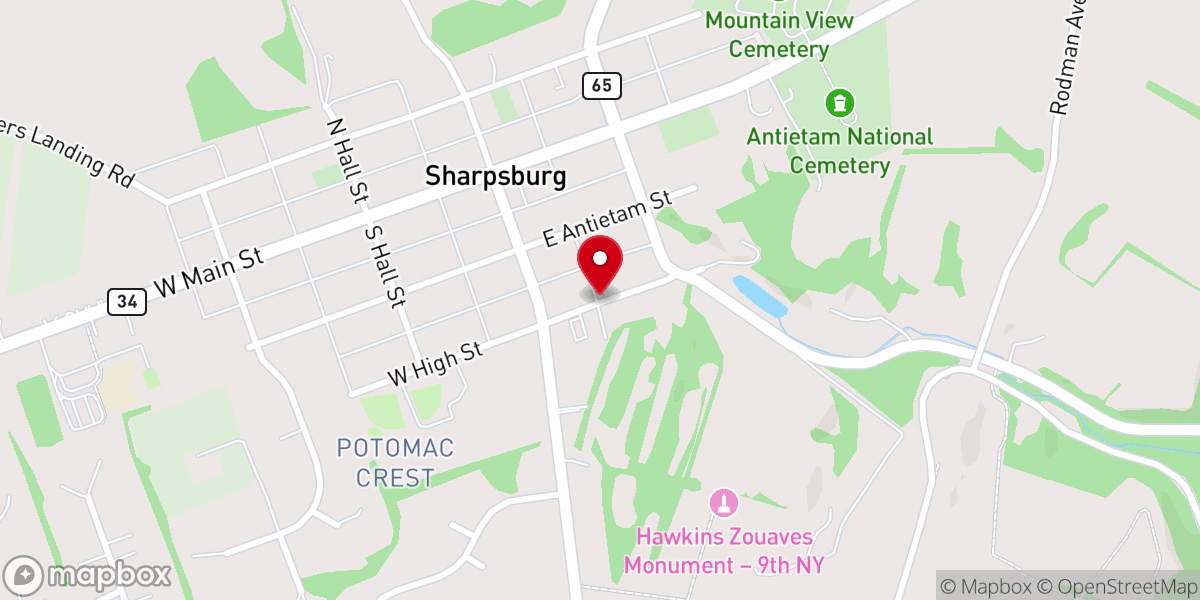 Map showing location of Tolson's Chapel and School