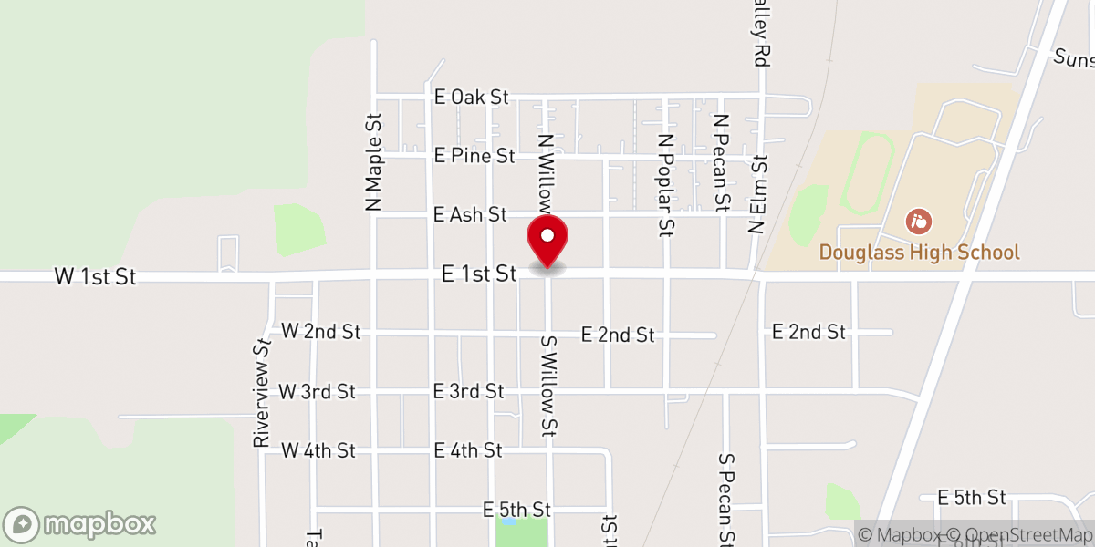 Map showing location of Douglass Township