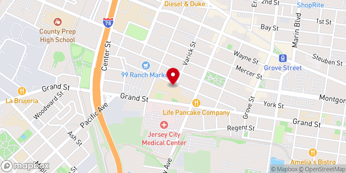 Map showing location of Hope Jersey City