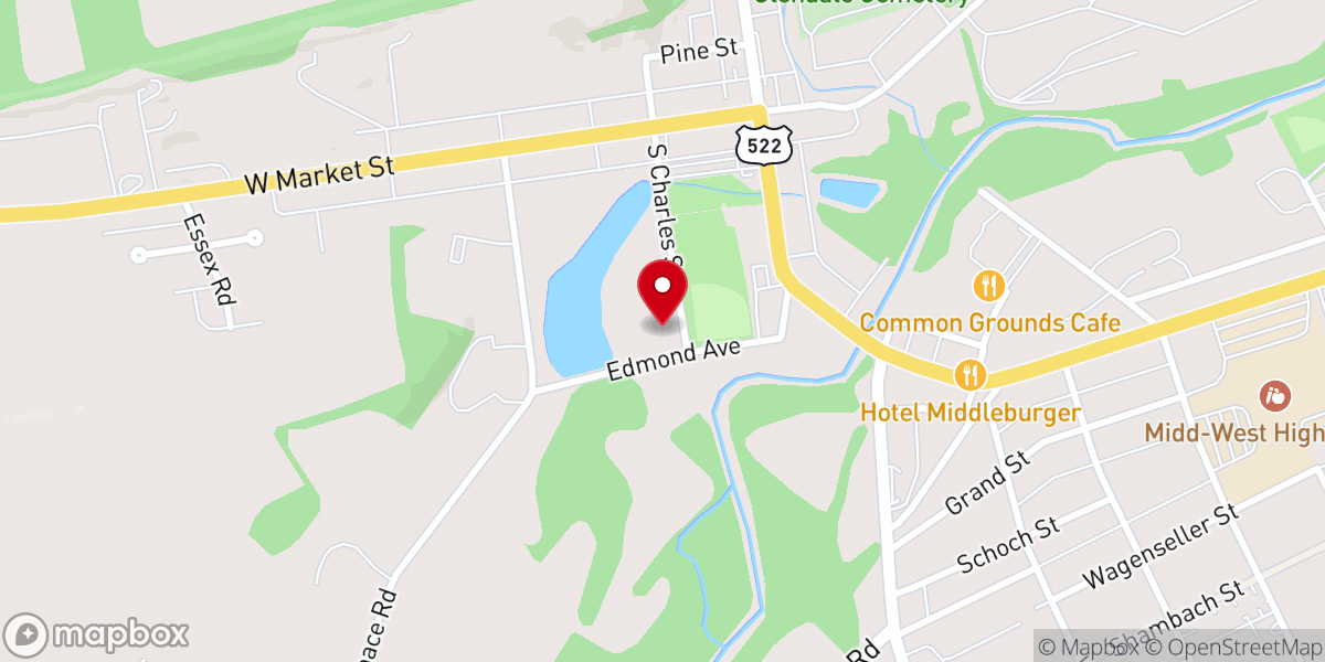 Map showing location of Middleburg Carnival Grounds