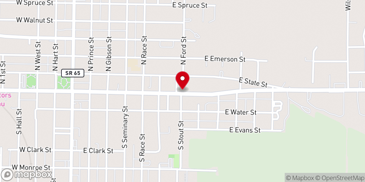Map showing location of Olive Branch Baptist Church