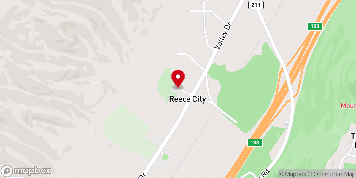 Map showing location of Bethany Baptist Church