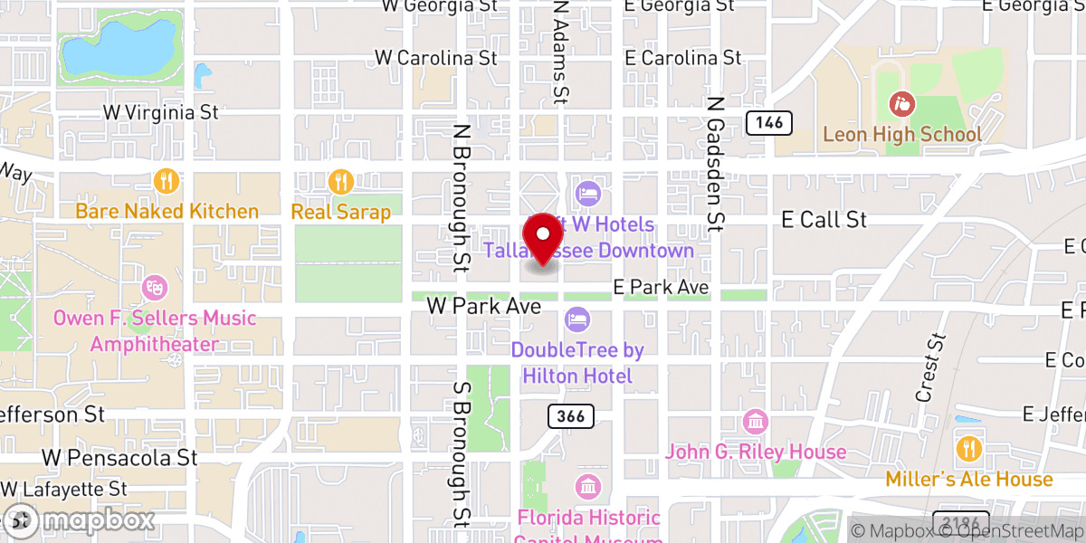 Map showing location of First Presbyterian Church