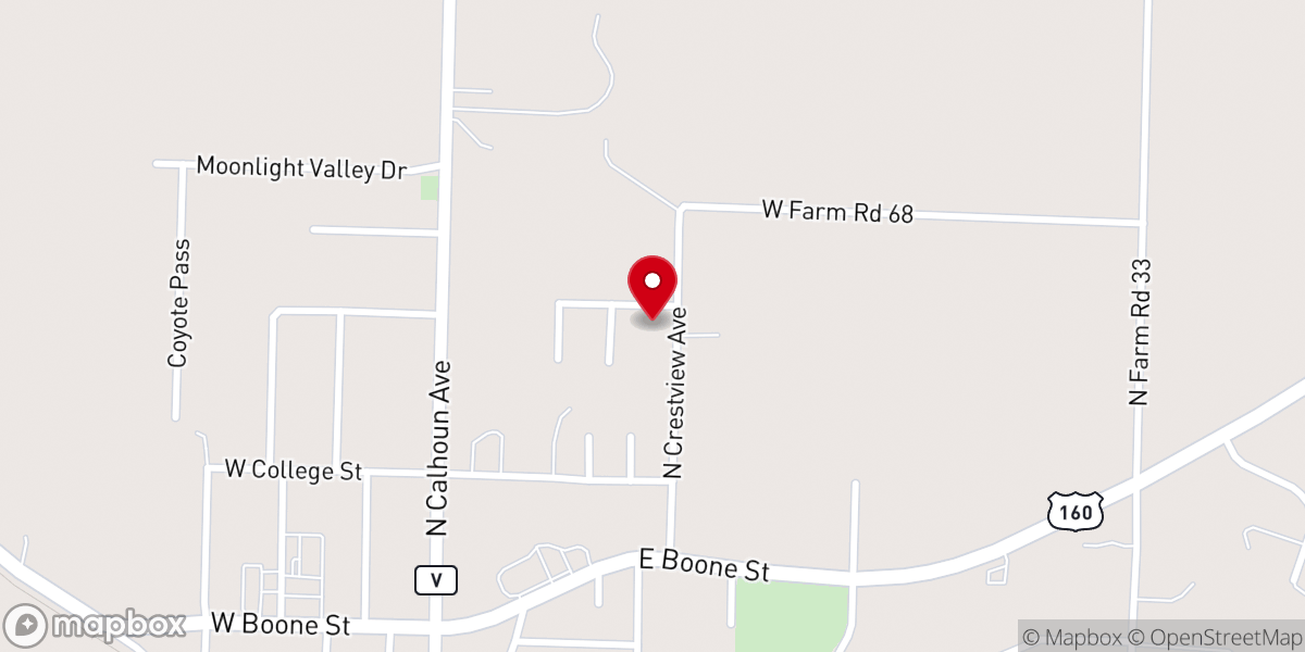 Map showing location of Ash Grove Assembly of God