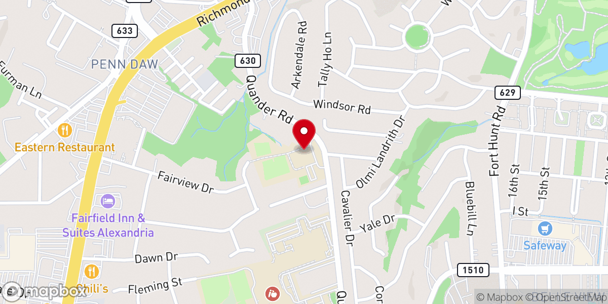 Map showing location of Quander Road Ministries