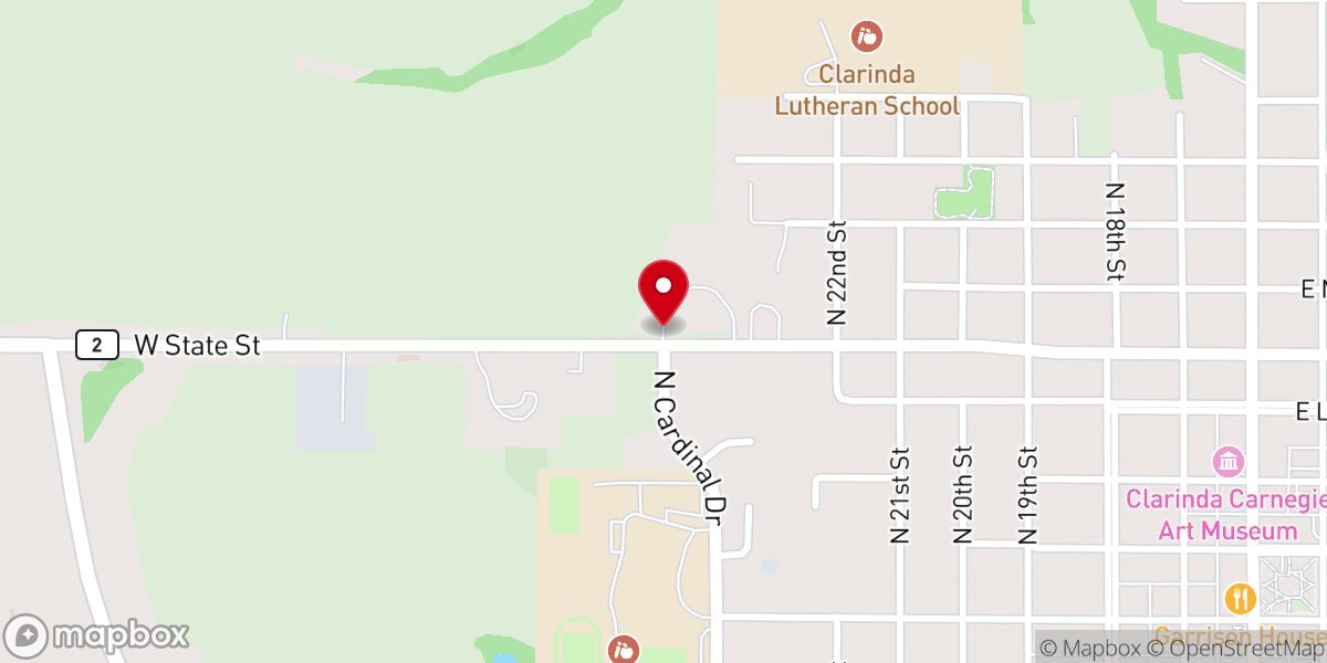 Map showing location of Sew & Share Food Pantry