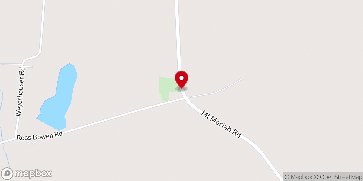 Map showing location of Mount Moriah Church