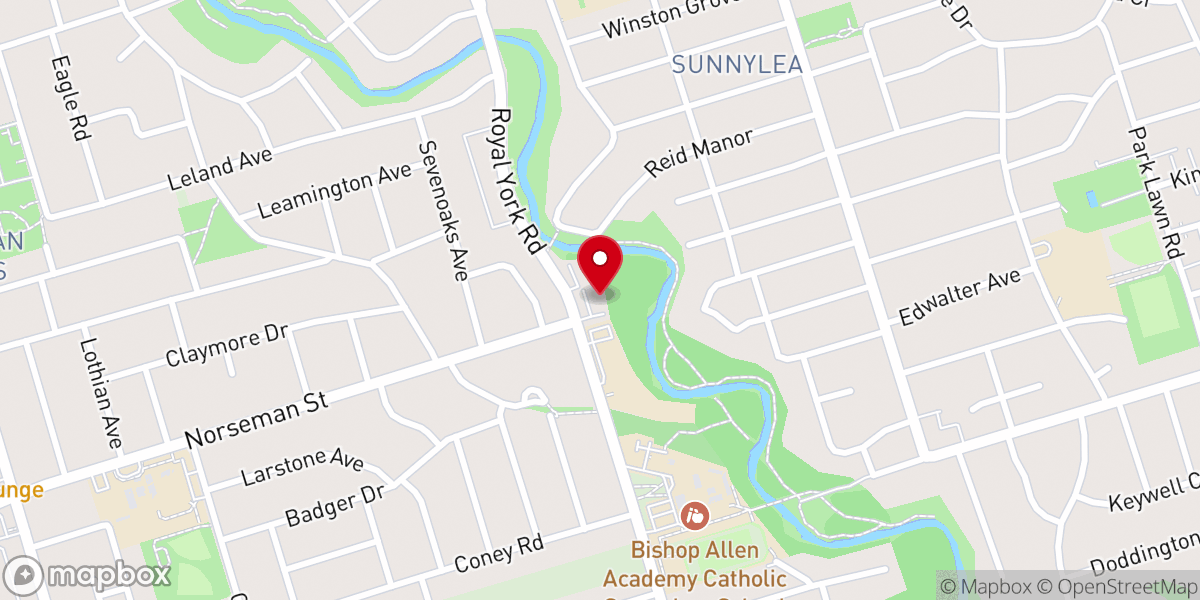 Map showing location of Humbervale Park Baptist Church