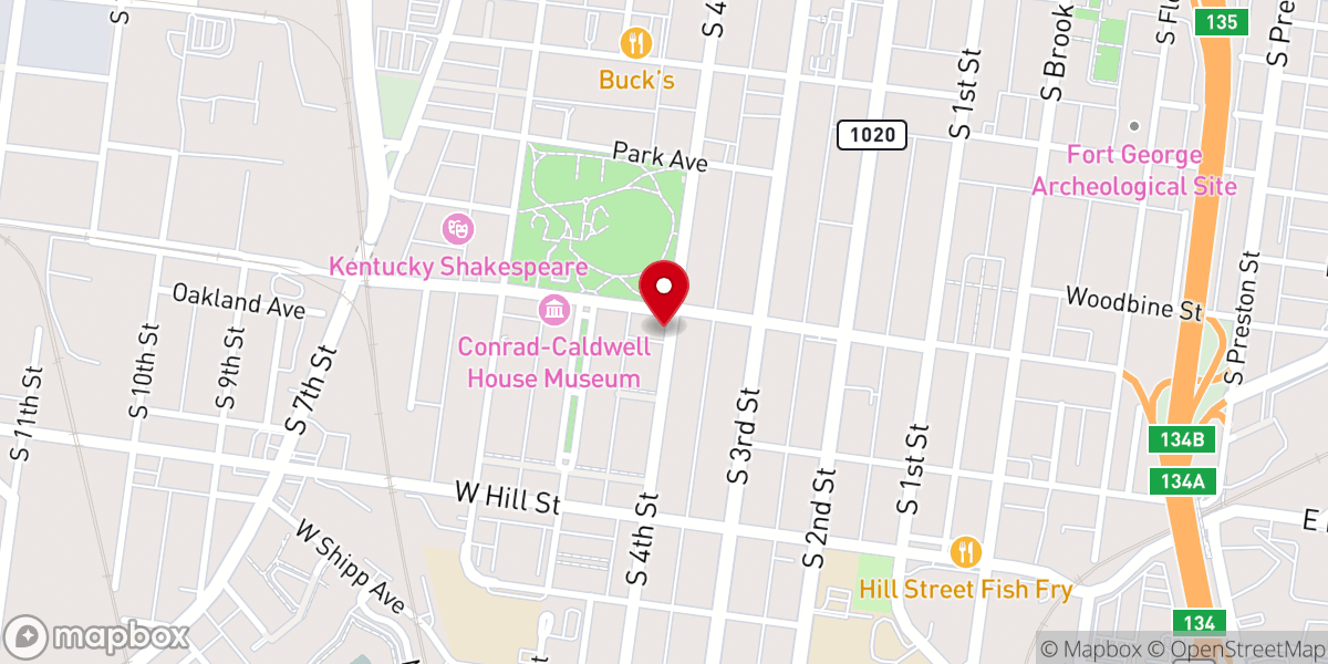 Map showing location of West End General Baptist Church