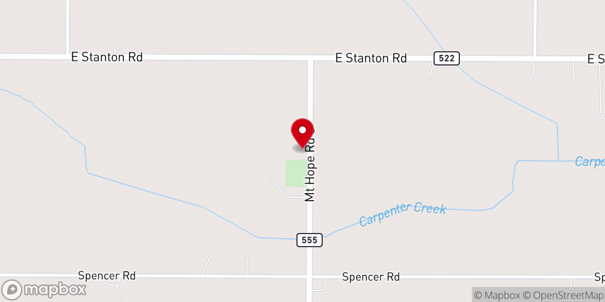 Map showing location of Spencer Chapel