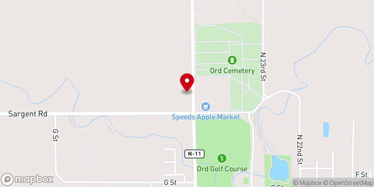 Map showing location of Ord Memorial Chapel