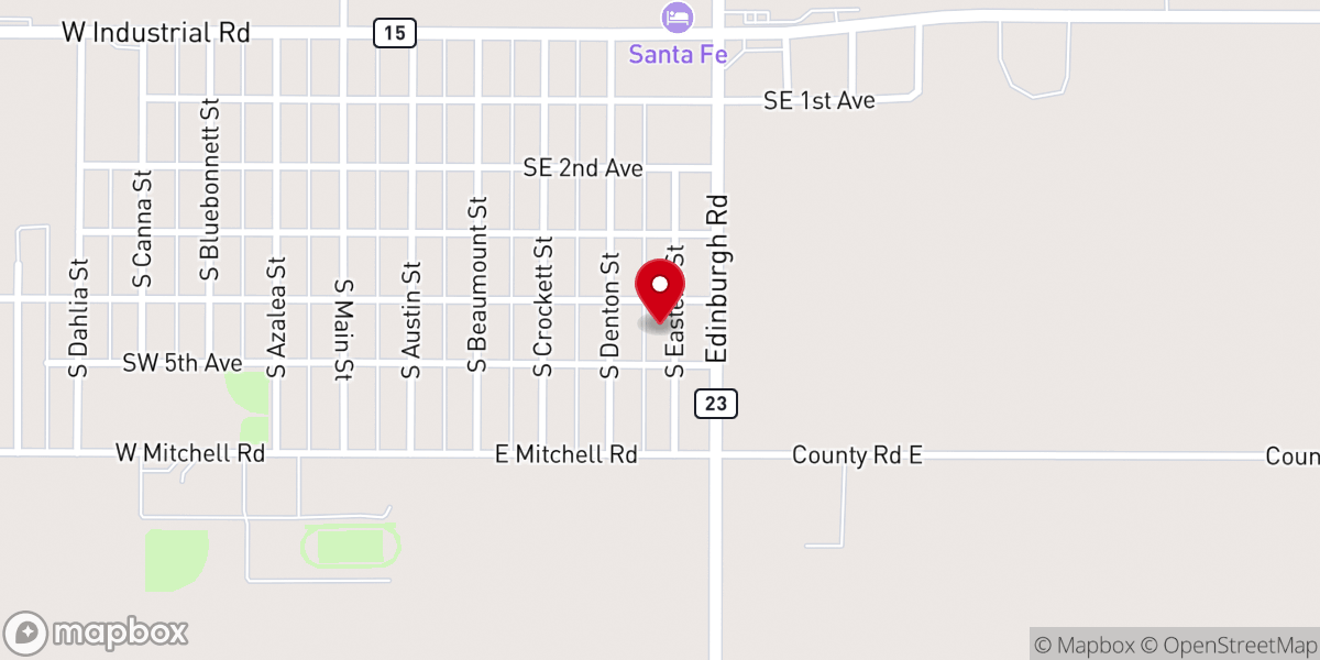 Map showing location of Booker United Methodist Church