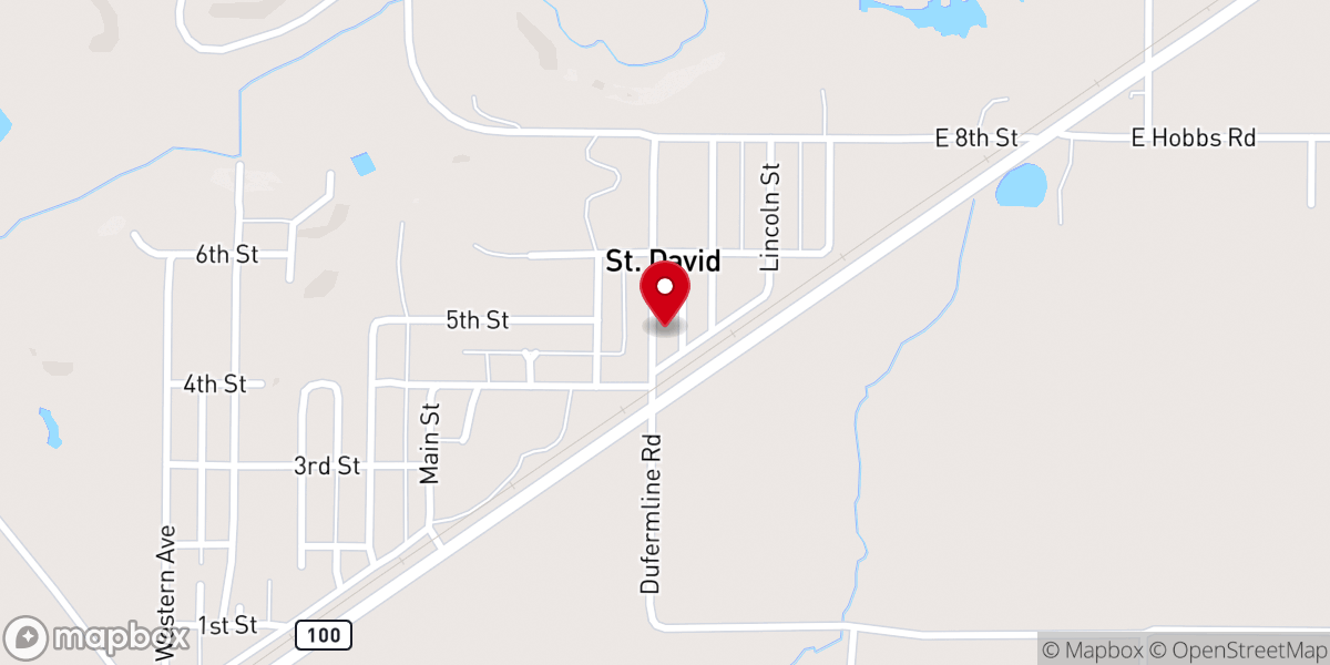 Map showing location of Saint David Methodist Church