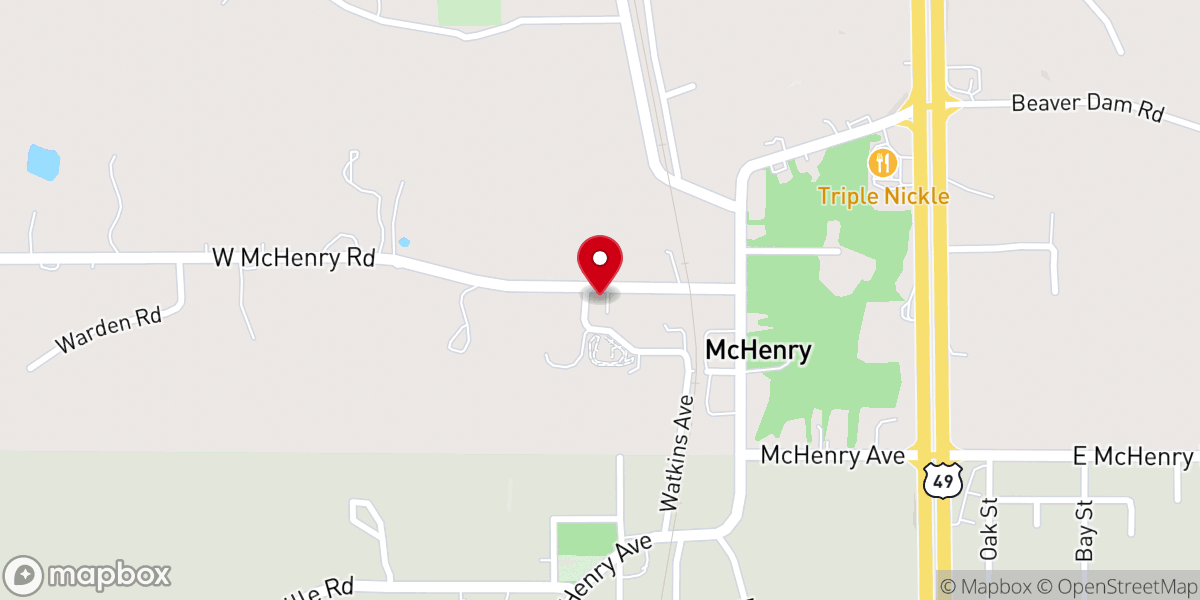 Map showing location of McHenry First Baptist Church