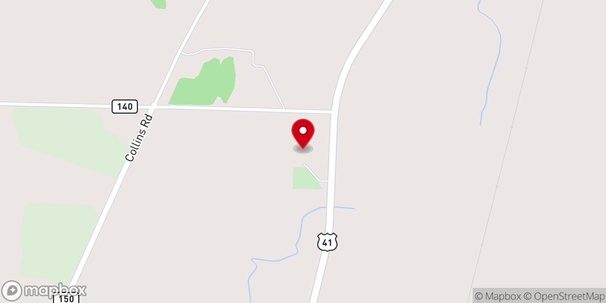 Map showing location of Old Mount Zion Church