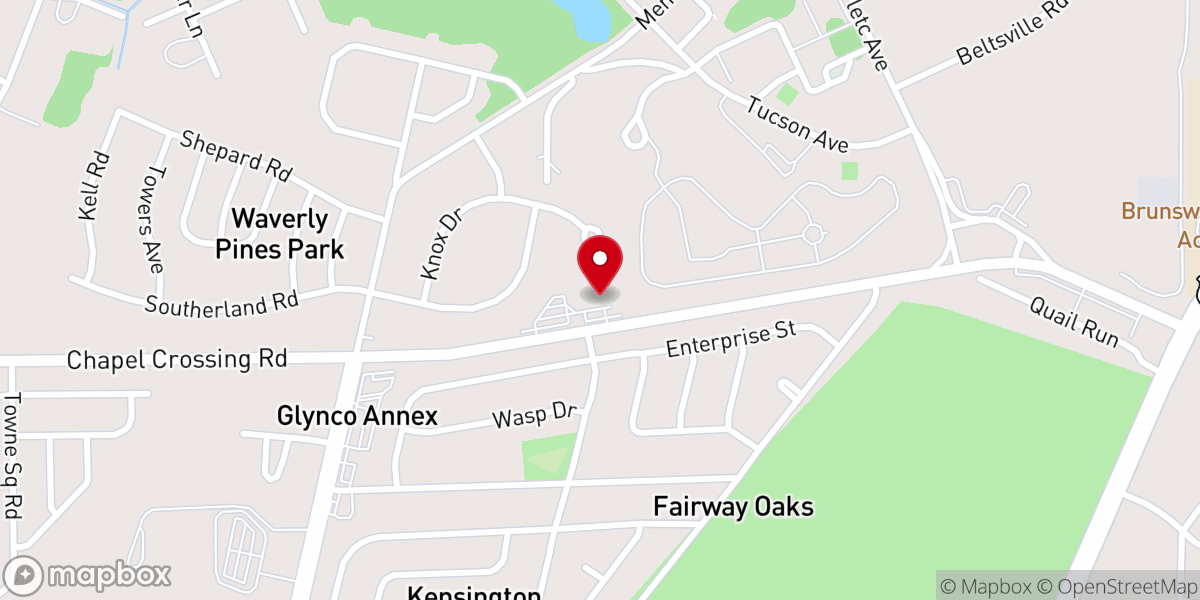 Map showing location of Northside Baptist Church