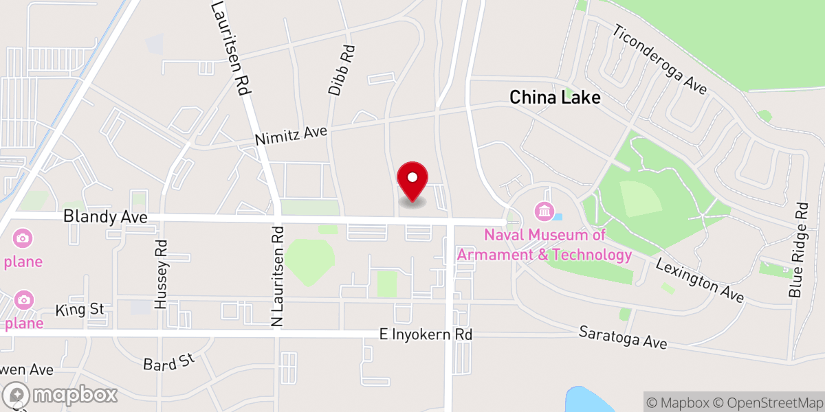 Map showing location of All Faith Chapel, China Lake