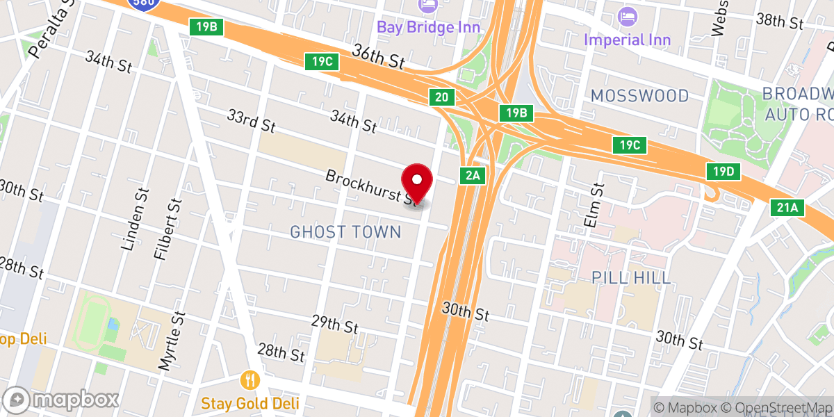 Map showing location of Rising Star Baptist Church Oakland