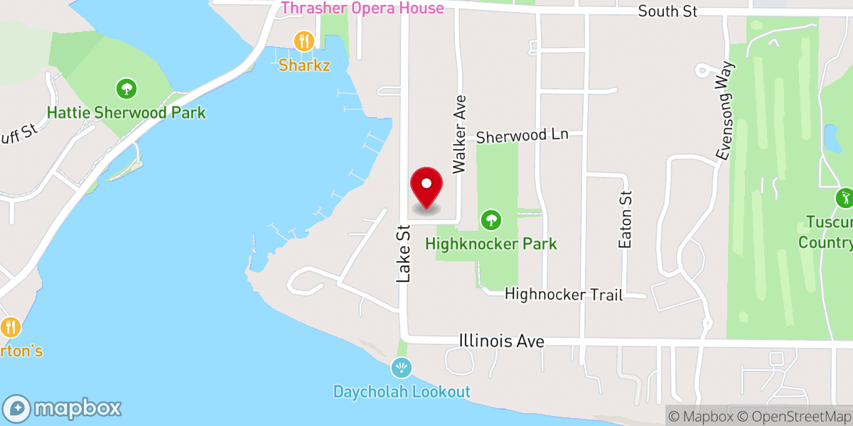 Map showing location of Our Lady of the Lake